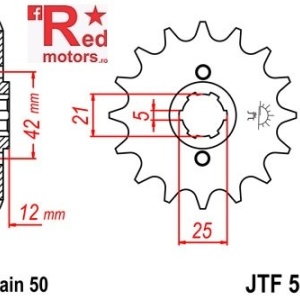 Pinion fata JTF 571 cu 15 dinti
