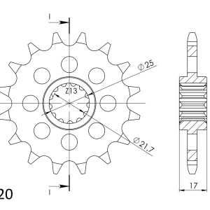 Pinion fata SUPERSPROX CST-1381:15 15T, 520 - Img 2