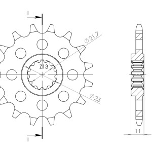 Pinion fata SUPERSPROX CST-1581:16 16T, 520 - Img 2