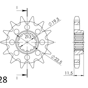Pinion fata SUPERSPROX CST-409:15 15T, 428 - Img 2