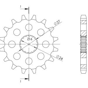 Pinion fata SUPERSPROX CST-423:17 17T, 530 - Img 2