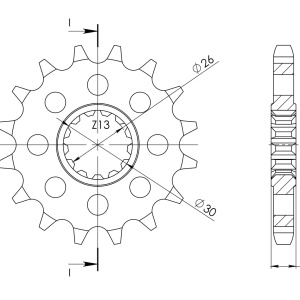 Pinion fata SUPERSPROX CST-579:15 15T, 530 - Img 2