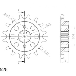 Pinion fata SUPERSPROX CST-740:15 15T, 525 - Img 2