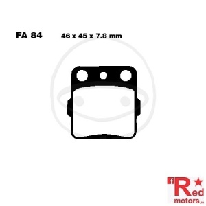 Placute frana fata SINTERED MX-S EBC RACING MX 46x45x7.8 FA84 pentru Arctic Cat DVX 400, Honda CR 80, CRF 150, TRX 420, KX 80