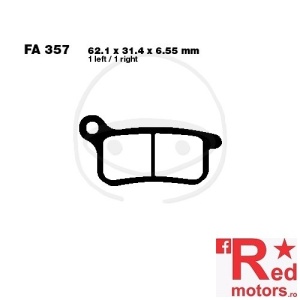 Placute frana fata SINTERED R EBC ALTN 62.1x31.4x6.55 FA357 pentru Husqvarna CR 65, KTM SX 65, SX 85
