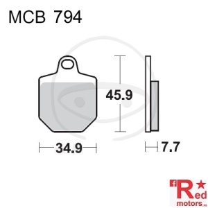 Placute frana fata SINTERED TRW LUCAS SRQ COATING 34.9x45.9x7.7 MCB794 pentru HM-Moto CRM F 450, Husaberg FS 570, KTM SMR 450