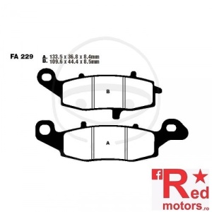 Placute frana fata sinterizate 133.5x36.8x8.4/109.6x44.4x8.5 EBC FA229 pentru CFMOTO NK 650, Kawasaki ER 500, ER-6F 650, VN 800, VN 1500, Z 750, Suzuki DL 650, GSF 650, GSX 600