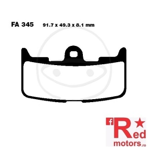 Placute frana fata sinterizate 91.7x49.3x8.1 EBC FA345 pentru Buell XB12R 1200, XB12XT 1200, XB9SX 1000