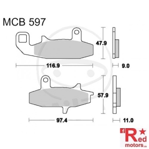 Placute frana fata STD TRW ALTN 116.9x47.9x9/97.4x57.9x11 MCB597 pentru Suzuki DR 650 RU, DR 650 RSE, DR 650 RU, DR 800 SU Big
