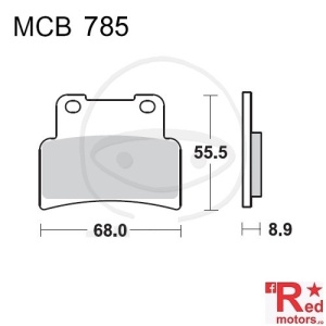 Placute frana fata STD TRW ALTN 68x55.5x8.9 MCB785 pentru Aprilia Dorsoduro 750 SMV, Mana 850, RS 125, Yamaha MT 125, YZF-R 125