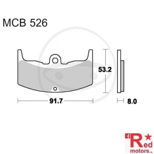 Placute frana fata STD TRW ALTN 91.7x53.2x8 MCB526 pentru Honda CBX 550, VT 250, VT 500