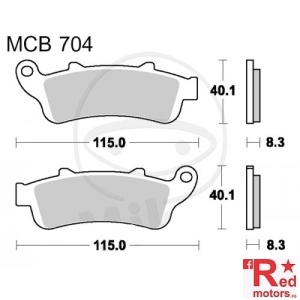 Placute frana fata STD TRW LUCAS 115x40.1x8.3/115x40.1x8.3 MCB704 pentru Honda CB 1100, CBR 1100, GL 1800, NT 650, ST 1300, Victory Vision Tour 1800