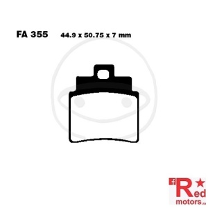 Placute frana spate SINTER HH SCOOTER EBC 44.9x50.75x7 FA355 pentru Kymco Grand Dink 250, SYM GTS 125 i, Joymax 125 i