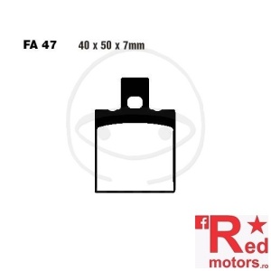 Placute frana spate sinterizate 40x50x7 EBC FA47 pentru Aprilia AF1 125, Europa 125, RS 50, RS 125, Benelli 250, 354 350, Cagiva Mito 125, Ducati 748 748, Monster 600