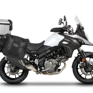 Complete set of SHAD TERRA TR40 adventure saddlebags and SHAD TERRA aluminium 48L topcase, including mounting kit SHAD SUZUKI DL 650 V-Strom