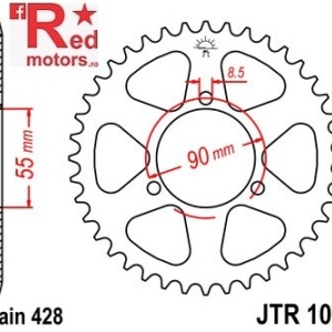 Foaie/pinion spate JTR1081.46 428 cu 46 de dinti pentru Rieju NKD 125, Rieju RS-2 125