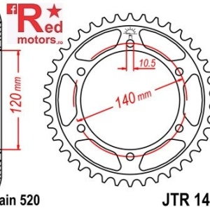 Foaie/pinion spate JTR1490.42 520 cu 42 de dinti pentru Honda NSR 250, EN 500, W 800