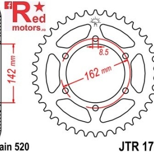 Foaie/pinion spate JTR1785.48 520 cu 48 de dinti pentru Suzuki PE 175