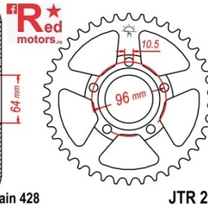 Foaie/pinion spate JTR242.50 428 cu 50 de dinti