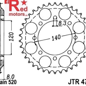 Foaie/pinion spate JTR477.45 520 cu 45 de dinti