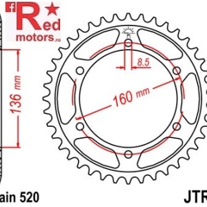 Foaie/pinion spate JTR5.39 520 cu 39 de dinti
