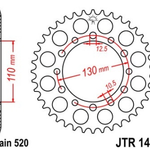 Foaie spate JT JTR 1486-42 42T, 520 - Img 2