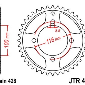 Foaie spate JT JTR 462-49 49T, 428 - Img 2