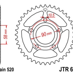 Foaie spate JT JTR 604-38 38T, 520 - Img 2