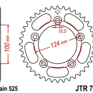 Foaie spate JT JTR 744-39 39T, 525 - Img 2