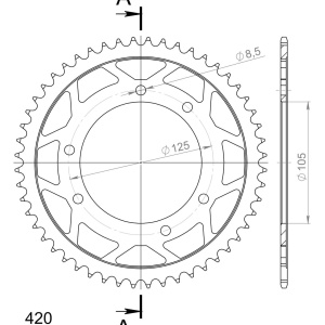 Kit de lant D.I.D Chain - Argintiu lant 420 D, Non-sealed, pinion fata JT, foaie spate SUPERSPROX pentru RIEJU MRX 50 2004 - Img 5