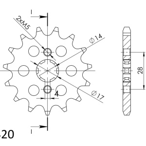 Kit de lant D.I.D Chain - Argintiu lant 420 D, Non-sealed, pinion fata SUPERSPROX, foaie spate JT pentru DERBI GPR 50 Nude 2004-2005 - Img 3
