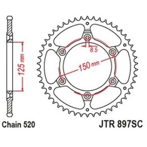 Kit de lant D.I.D Chain - Argintiu lant 520 VX, X-Ring, pinion fata JT cauciucat, foaie spate JT pentru KTM Enduro 690 / R 2019-2024 - Img 5