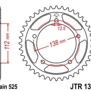Kit de lant D.I.D Chain - Argintiu lant 525 VX, X-Ring, pinion fata JT, foaie spate JT pentru HONDA CB 650 F / FA 2014-2018 - Img 6