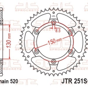 Kit de lant D.I.D Chain - Auriu lant 520 ERT, Non-sealed, pinion fata JT, foaie spate JT pentru YAMAHA YZ 250 2002-2004 - Img 6