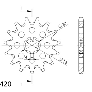 Kit de lant EK - Argintiu lant 420 DEH, Non-sealed, pinion fata SUPERSPROX, foaie spate SUPERSPROX pentru SUZUKI RM 100 2003 - Img 3