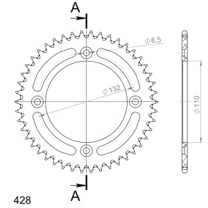 Kit de lant EK - Argintiu lant 428 SHDR, Non-sealed, pinion fata SUPERSPROX, aluminiu foaie spate SUPERSPROX pentru HUSQVARNA TC 85 2015-2017 - Img 4