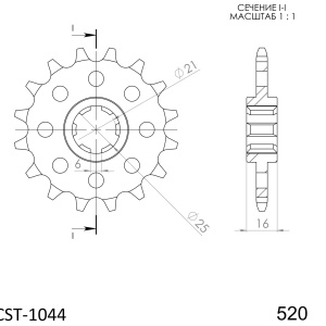 Kit de lant EK - Argintiu lant 520 DEX, X-Ring, pinion fata SUPERSPROX, foaie spate SUPERSPROX pentru KYMCO Venox 250 2004-2009 - Img 3