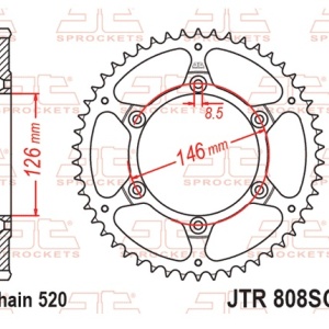 Kit de lant EK - Argintiu lant 520 MRD, Non-sealed, pinion fata JT, foaie spate JT pentru SUZUKI RMX 450 Z 2010-2019 - Img 7