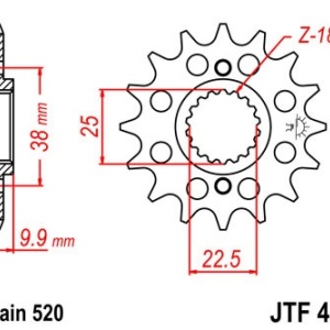 Kit de lant EK - Argintiu lant 520 SRO, O-ring, pinion fata JT, foaie spate JT pentru HUSQVARNA TE 449 2011-2012 - Img 3