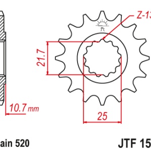 Kit de lant EK - Argintiu lant 520 SRO, O-ring, pinion fata JT, foaie spate JT pentru YAMAHA XJ6 / Diversion / Diversion F 2009-2015 - Img 3