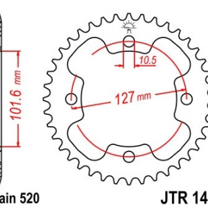 Kit de lant EK - Argintiu lant 520 SRX, X-Ring, pinion fata JT cauciucat, foaie spate JT pentru ATV POLARIS Outlaw 525 2008-2009 - Img 5