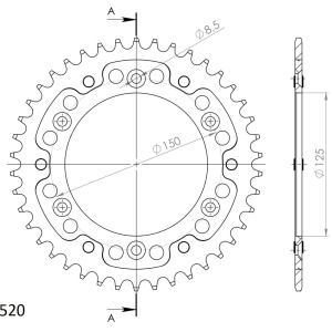 Kit de lant EK - Argintiu lant 520 SRX, X-Ring, pinion fata JT cauciucat, foaie spate SUPERSPROX STEALTH pentru KTM LC4 640 Supermoto 1999-2006 - Img 5
