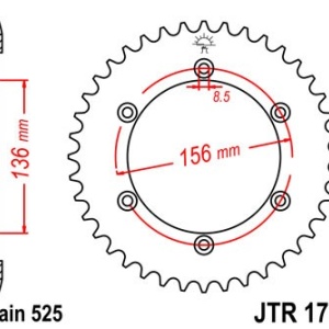 Kit de lant EK - Argintiu lant 525 DEX, X-Ring, pinion fata JT, foaie spate JT pentru SUZUKI XF 650 Freewind 1997-2002 - Img 5