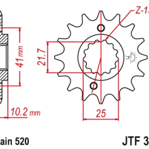 Kit de lant EK - Auriu lant 520 MVXZ, X-Ring, pinion fata JT, foaie spate JT pentru HONDA NX 650 Dominator 1991-1994 - Img 3