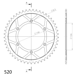 Kit de lant EK - Auriu lant 520 RRSM, Non-sealed, pinion fata SUPERSPROX, foaie spate SUPERSPROX pentru SUZUKI RM 250 1989-1999 - Img 4