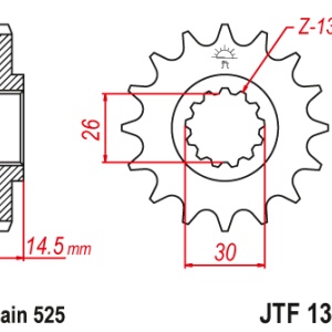 Kit de lant EK - Auriu lant 525 ZVX, X-Ring, pinion fata JT, foaie spate JT pentru HONDA CB 1000 R, RA (ABS) 2018-2024 - Img 3
