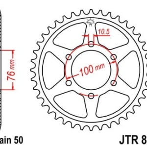 Kit de lant EK - Auriu lant 530 ZVX, X-Ring, pinion fata JT cauciucat, foaie spate JT pentru SUZUKI GSX-R 750 1992-1995 - Img 5