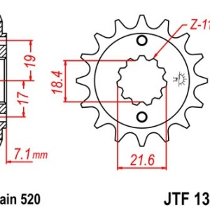 Pinion fata JT JTF 1321-13 13T, 520 - Img 2