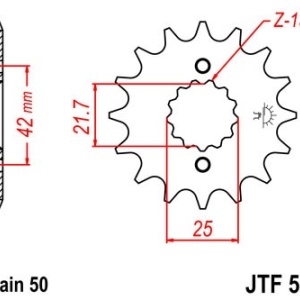 Pinion fata JT JTF 513-14 14T, 530 - Img 2