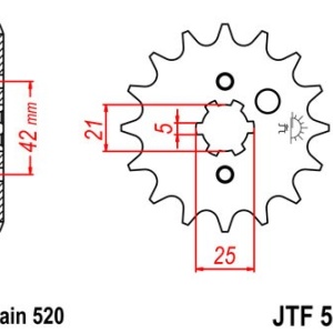 Pinion fata JT JTF 569-10 10T, 520 - Img 2